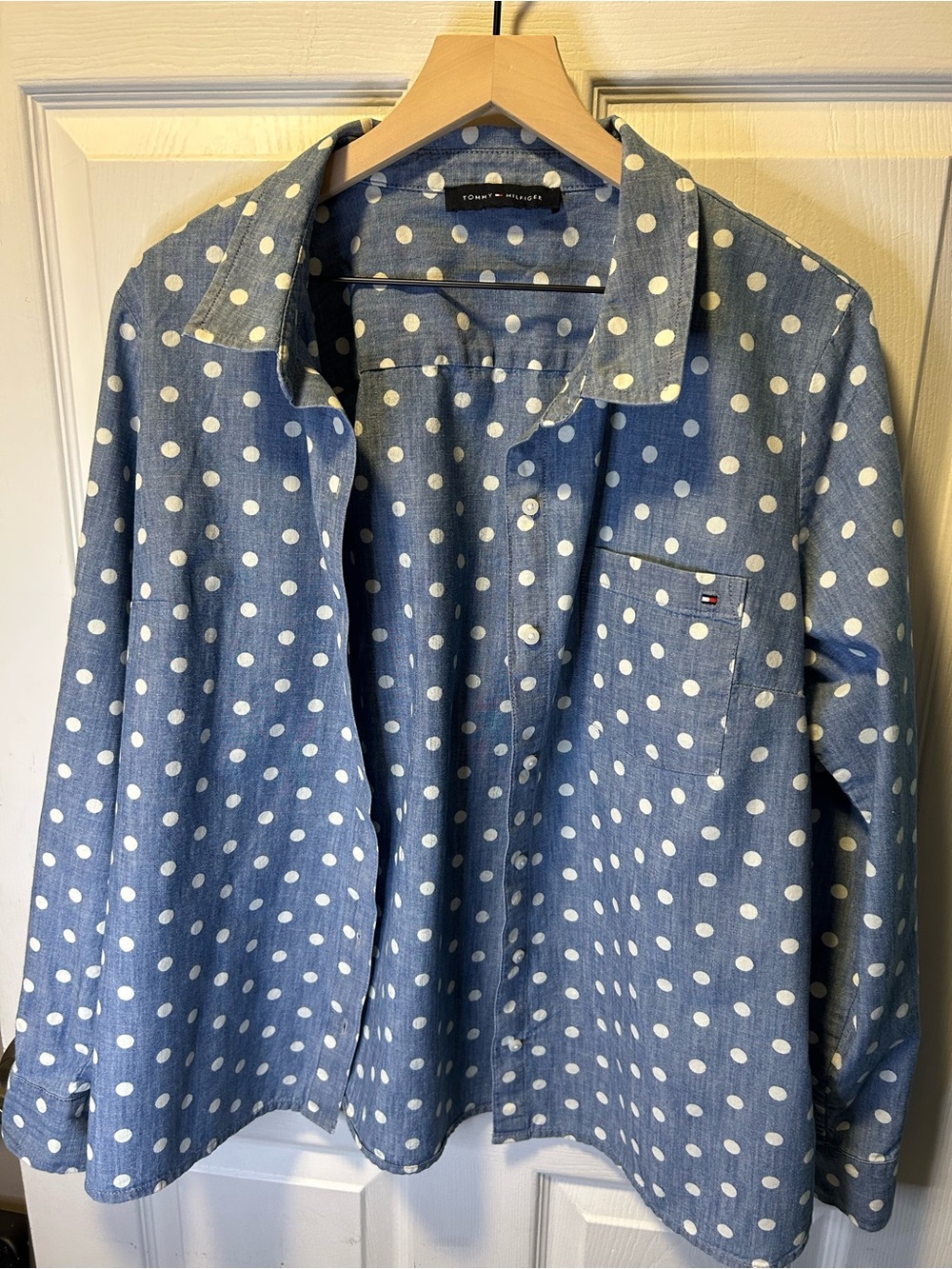 Tommy Hilfiger Blue Polka Dot Button-Down Shirt